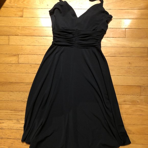 Brand New London Times LBD Little Black Spaghetti Strap Cocktail Dress - Picture 8 of 12